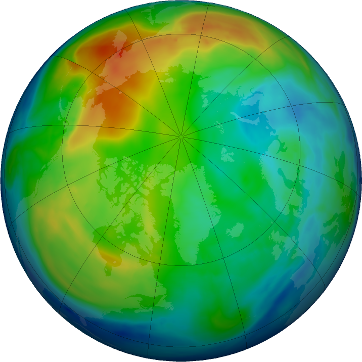 Arctic ozone map for 03 December 2018